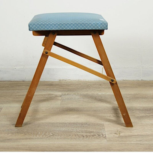 Sgabello vintage pieghevole in legno per campeggio picnic sedia poggiapiedi Arredamento