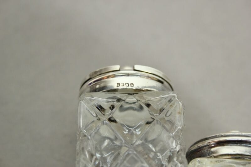 Silver Condiment set condimento in argento sheffield silver plated cristallo Sheffield & Argento