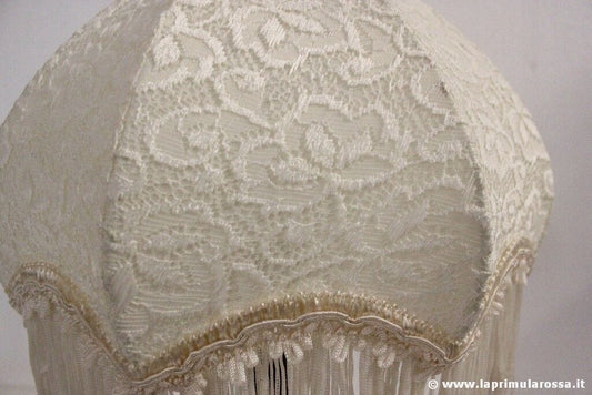 SINGOLARE PARALUME IN PIZZO COLOR PANNA H cm 17 diam.25 PER LAMPADA - LUME Lampade Appliques