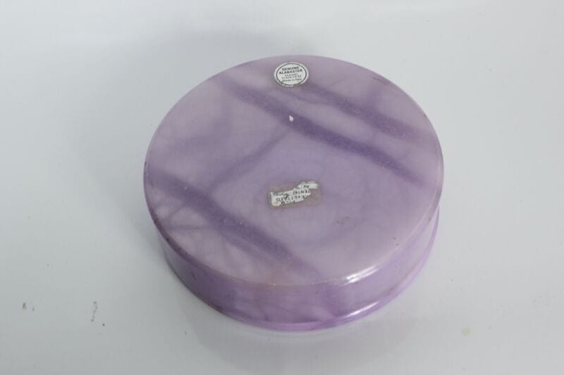 Souvenir Roma italia Vintage anni 70 Colosseo scatola rotonda in alabastro viola Pubblicità vintage