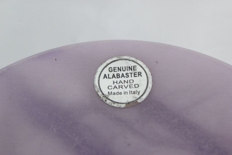 Souvenir Roma italia Vintage anni 70 Colosseo scatola rotonda in alabastro viola Pubblicità vintage