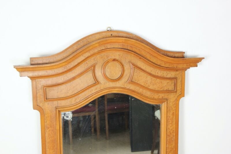 Specchiera antica grande specchio con cornice in legno di radica chiaro vecchio Complementi d'arredo