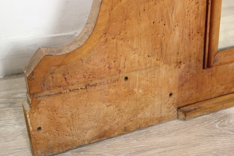 Specchiera antica grande specchio con cornice in legno di radica chiaro vecchio Complementi d'arredo