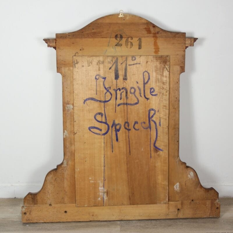 Specchiera antica grande specchio con cornice in legno di radica chiaro vecchio Complementi d'arredo