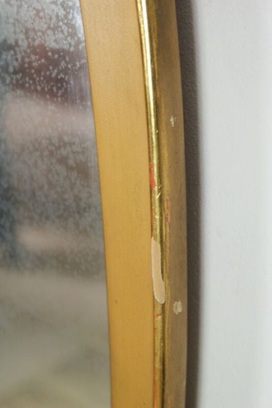 Specchiera antica grande specchio con cornice in legno e oro a scudo cimasa Complementi d'arredo