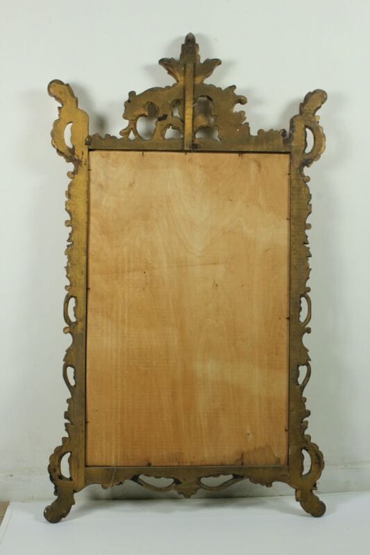 Specchiera specchio antico dorato grande con cornice in legno e oro cimasa retrò Complementi d'arredo