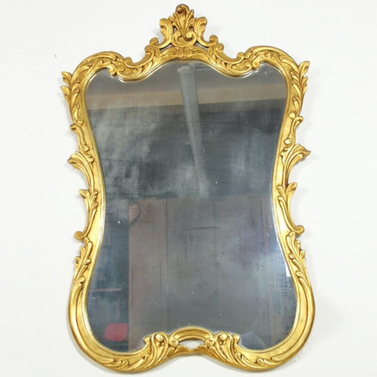 Specchiera specchio antico dorato grande con cornice intagliata in legno e oro Complementi d'arredo