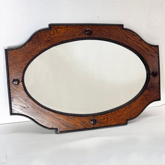 Specchio antico specchiera ovale con cornice sagomata in legno da parete vintage Complementi d'arredo