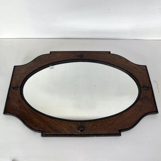 Specchio antico specchiera ovale con cornice sagomata in legno da parete vintage Complementi d'arredo