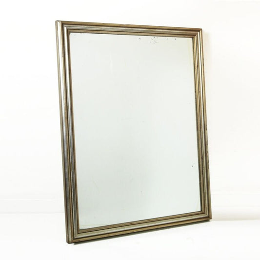 Specchio con cornice argento da parete in legno rettangolare antico vintage . Complementi d'arredo