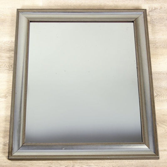 Specchio con cornice argento da parete in legno rettangolare antico vintage Complementi d'arredo