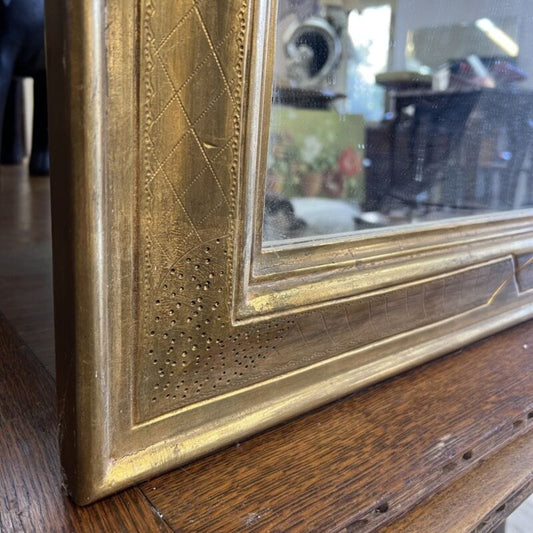 Specchio Specchiera stile antico 800 vintage in legno cornice con foglia oro Complementi d'arredo