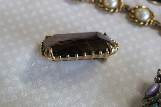 SPETTACOLARE SPILLA VINTAGE DI BIOTTERIA \ BIJOUX  D'EPOCA Bigiotteria & Accessori