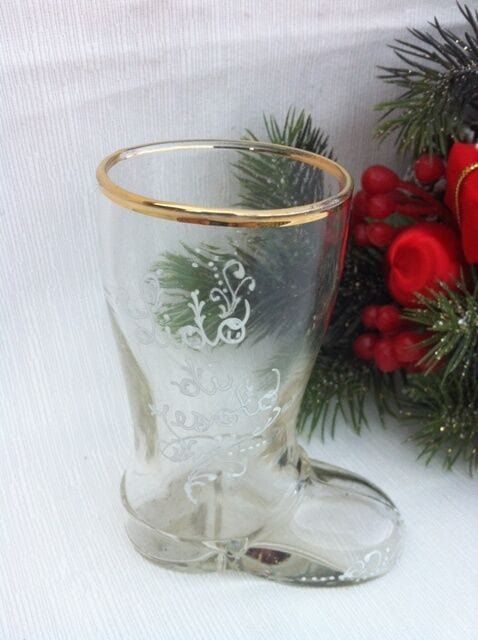 STIVALE D'EPOCA SOUVENIR DI JESOLO SCARPINA IN VETRO ITALIAN GLASS VINTAGE BOOTH Vintage