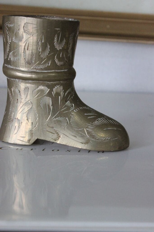 STIVALE VINTAGE DA COLLEZIONE IN OTTONE H cm 7,5 / MINIATURE BRASS BOOT Ottone