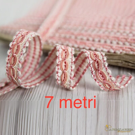 Stock di nastro passamaneria vintage rosa per bordura tappezzeria cordoncino 7mt Corredo Pizzi e Tessuti