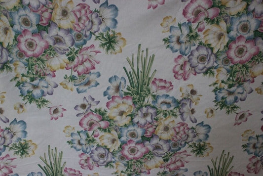 Stock di tessuto cotone vintage inglese RAMM FABRIC stoffa anemone tappezzeria Corredo Pizzi e Tessuti