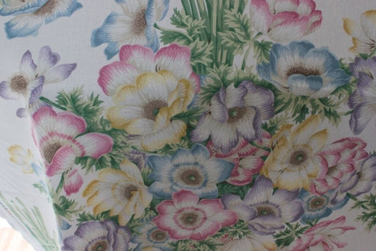 Stock di tessuto cotone vintage inglese RAMM FABRIC stoffa anemone tappezzeria Corredo Pizzi e Tessuti