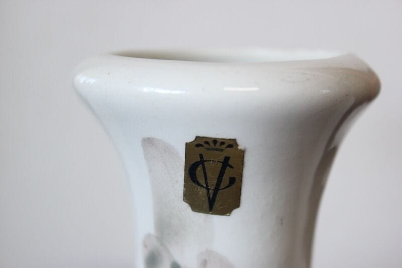 STUPENDO VASETTO VINTAGE IN CERAMICA CON FIORE H cm 17 - VINTAGE PORCELAIN VASE Ceramiche e Porcellane