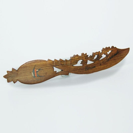 Tagliacarte coltello di Sorrento in legno intarsio sorrentino intagliato antico Complementi d'arredo