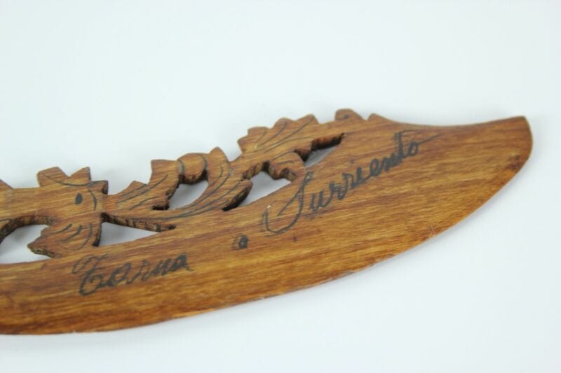 Tagliacarte coltello di Sorrento in legno intarsio sorrentino intagliato antico Complementi d'arredo