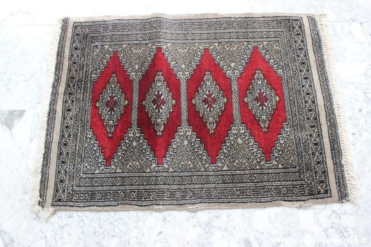 TAPPETO VINTAGE  BUKARA PAKISTAN ROSSO cm 90x60 SCENDILETTO ANNI '80 - RUG Other