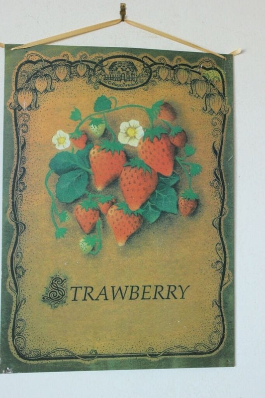 TARGA IN LATTA STILE RETRO' MOTIVO FRAGOLE H CM 42 Other