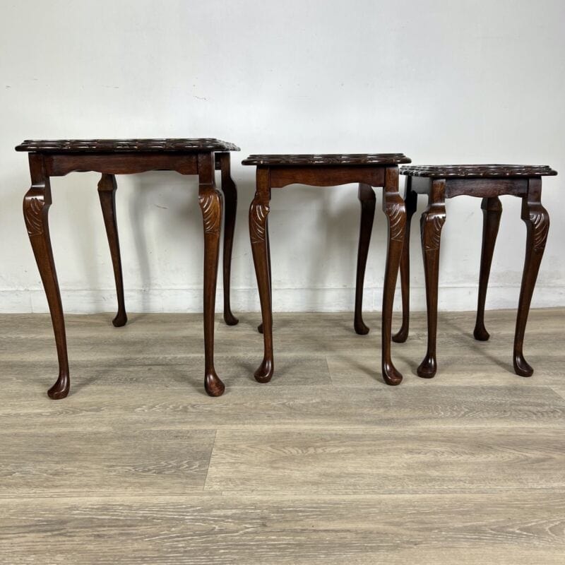 Tavolini tavolo antico trittico inglese da salotto basso in legno piano mogano Arredamento