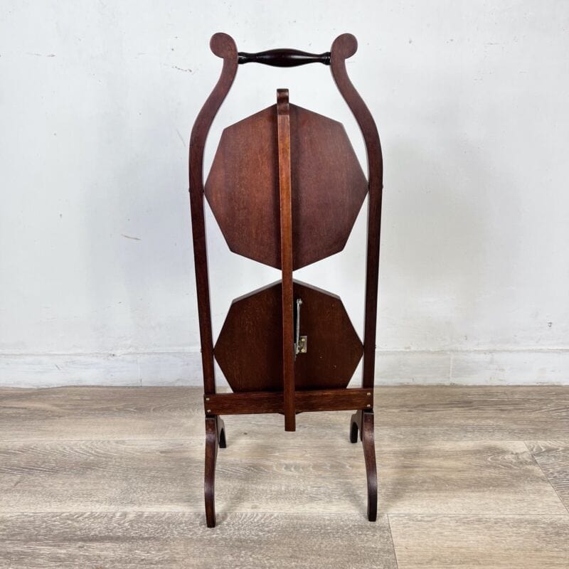 Tavolino antico a due ripiani in legno etagere pieghevole porta dolci cake stand Arredamento