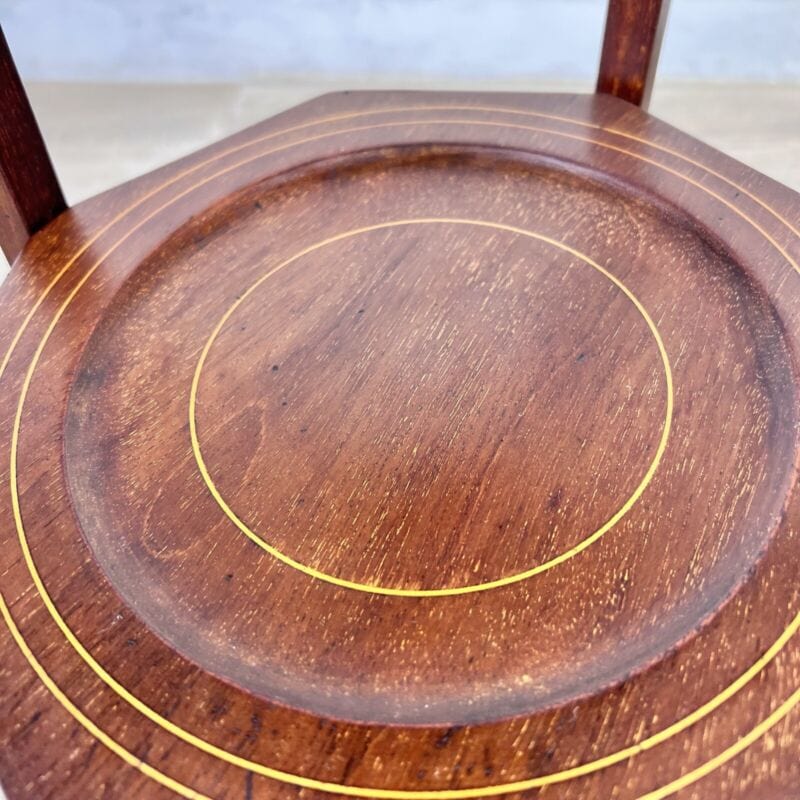 Tavolino antico a due ripiani in legno etagere pieghevole porta dolci cake stand Arredamento