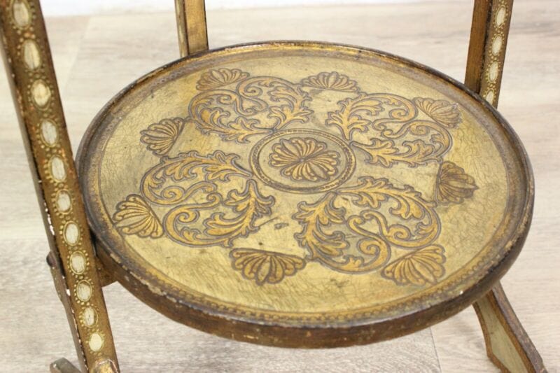 Tavolino antico a piu ripiani in legno etagere pieghevole porta dolci cake stand Arredamento