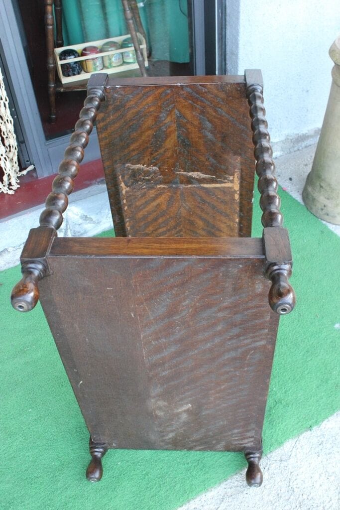 TAVOLINO ANTICO IN LEGNO DI ROVERE A DUE RIPIANI  PORTAVIVANDE INGLESE Arredamento