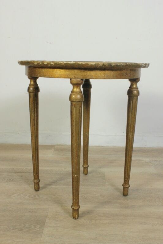 Tavolino antico rotondo tavolo in legno fiorentino da per salotto porta telefono Arredamento