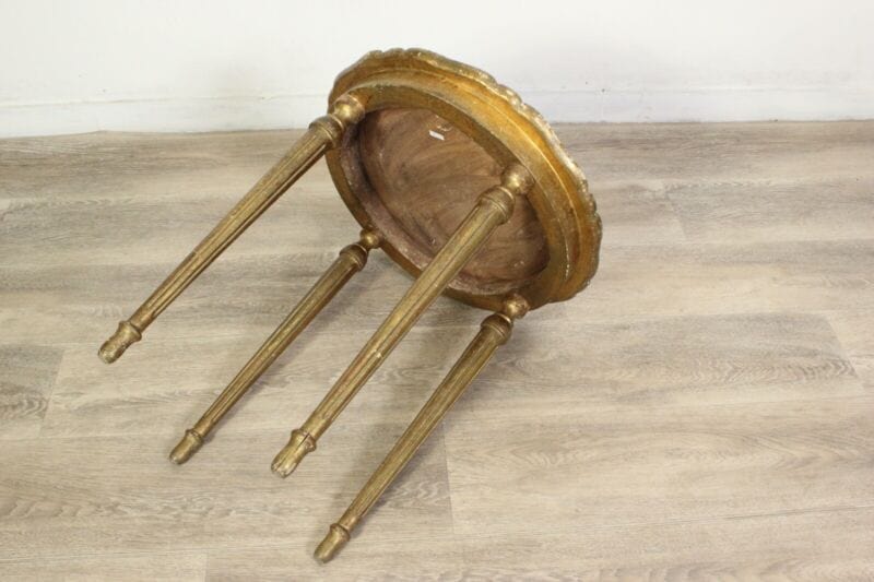 Tavolino antico rotondo tavolo in legno fiorentino da per salotto porta telefono Arredamento