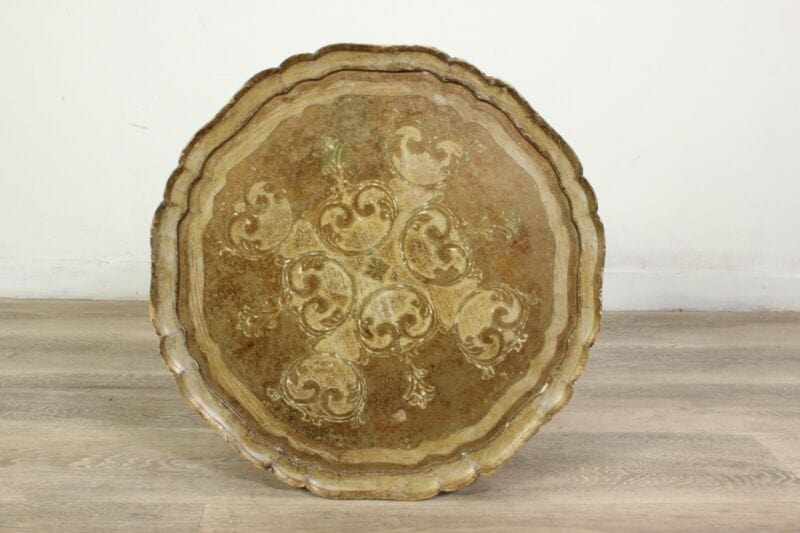 Tavolino antico rotondo tavolo in legno fiorentino da per salotto porta telefono Arredamento