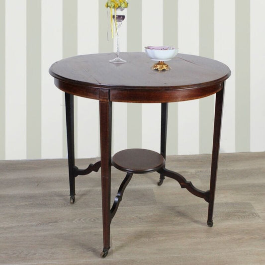 Tavolino antico rotondo tavolo in legno inglese intarsiato da per salotto tè Arredamento