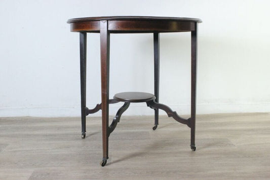 Tavolino antico rotondo tavolo in legno inglese intarsiato da per salotto tè Arredamento