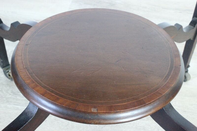 Tavolino antico rotondo tavolo in legno inglese intarsiato da per salotto tè Arredamento