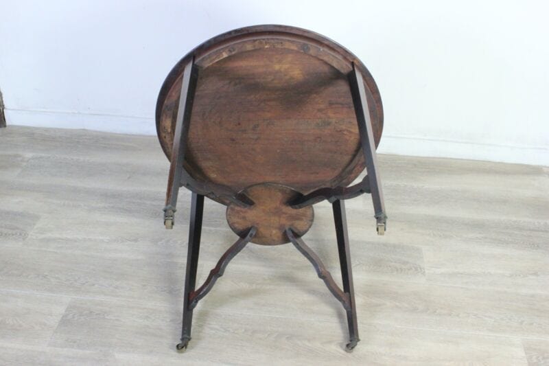 Tavolino antico rotondo tavolo in legno inglese intarsiato da per salotto tè Arredamento