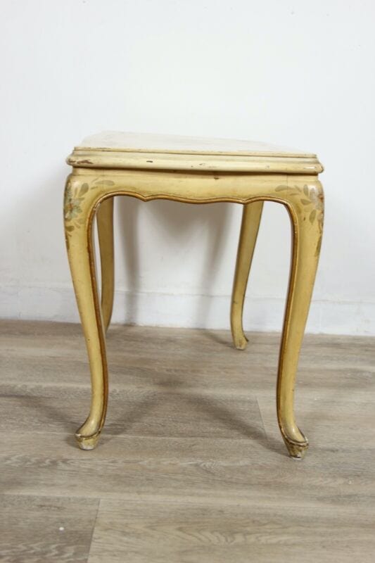 Tavolino basso da salotto laccato in legno stile antico veneziano dipinto a mano Arredamento