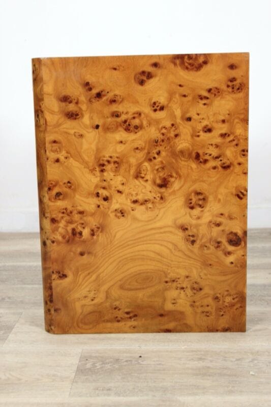 Tavolino da salotto basso tavolo vintage stile art deco in legno radica chiaro Arredamento