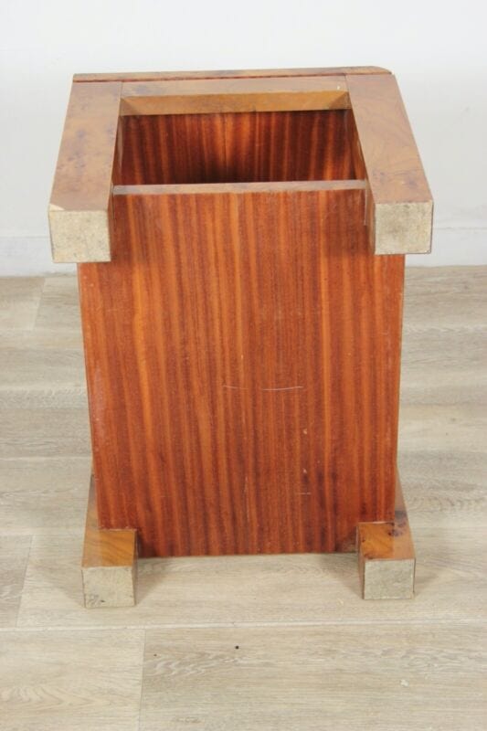 Tavolino da salotto basso tavolo vintage stile art deco in legno radica chiaro Arredamento