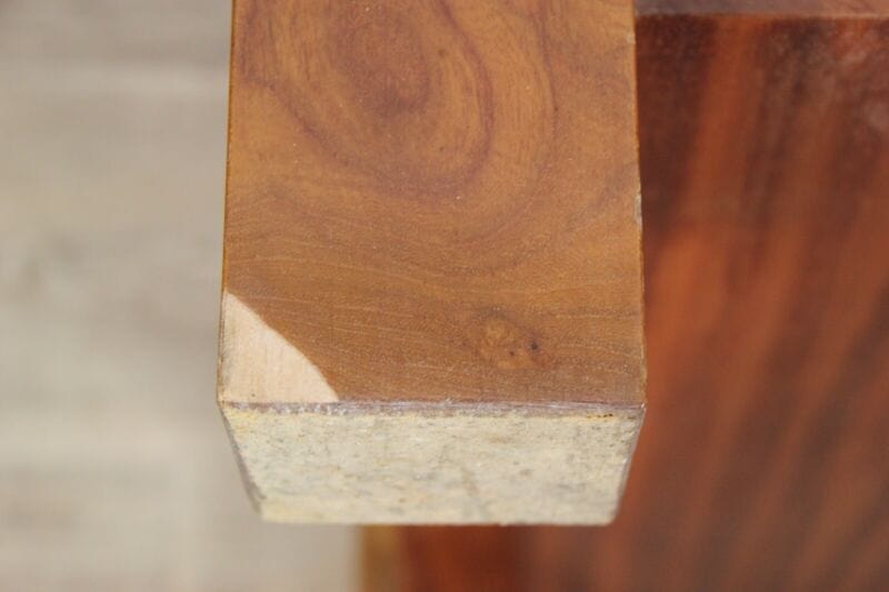 Tavolino da salotto basso tavolo vintage stile art deco in legno radica chiaro Arredamento