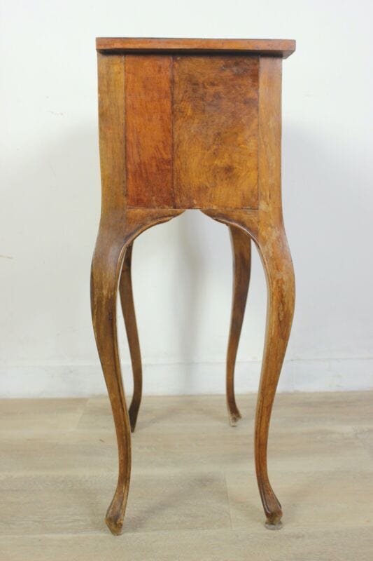 Tavolino intarsiato stile antico Luigi XV mobile porta telefono con cassetto Arredamento