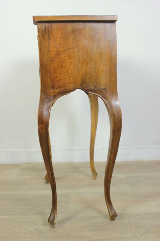 Tavolino intarsiato stile antico Luigi XV mobile porta telefono con cassetto Arredamento