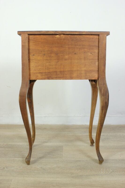 Tavolino intarsiato stile antico Luigi XV mobile porta telefono con cassetto Arredamento