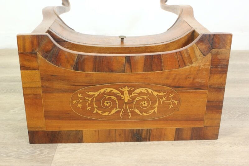 Tavolino intarsiato stile antico Luigi XV mobile porta telefono con cassetto Arredamento