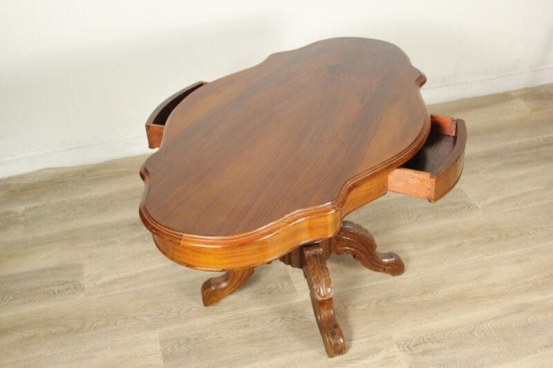 Tavolino tavolo antico 800 da salotto basso per soggiorno in legno a biscotto Arredamento