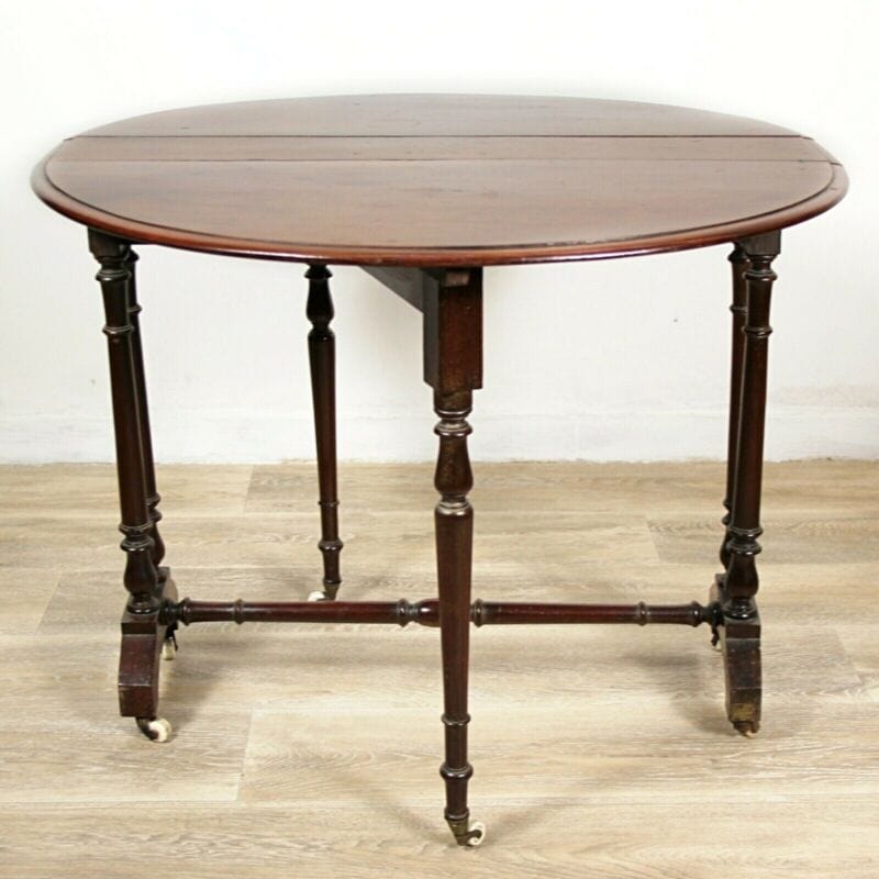 Tavolino tavolo antico a bandelle da salotto per soggiorno in legno pieghevole Arredamento