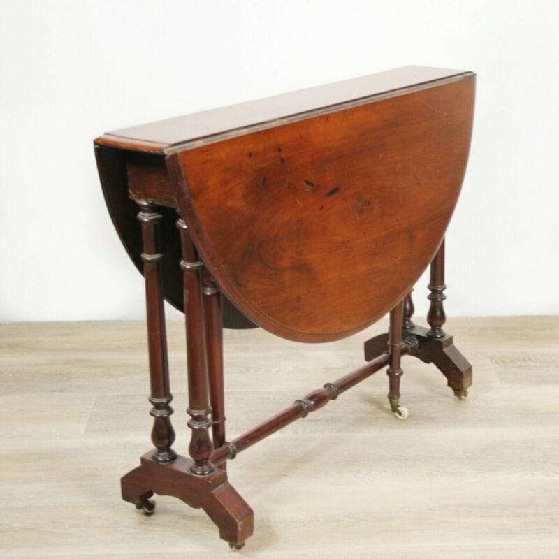 Tavolino tavolo antico a bandelle da salotto per soggiorno in legno pieghevole Arredamento